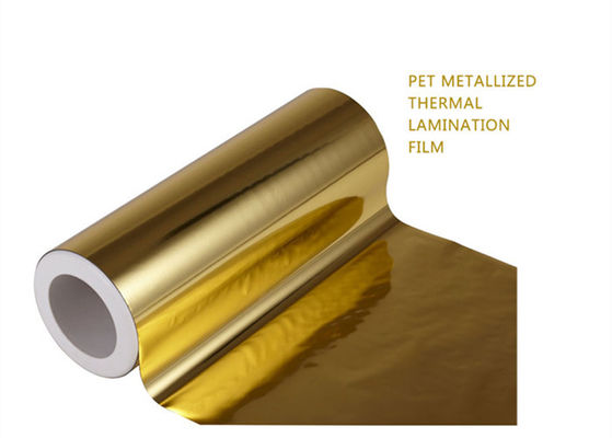 Good price Ricoperto d'oro pellicola laminante in PET imballaggio in poliestere 1000 mm per carta cartonata in linea